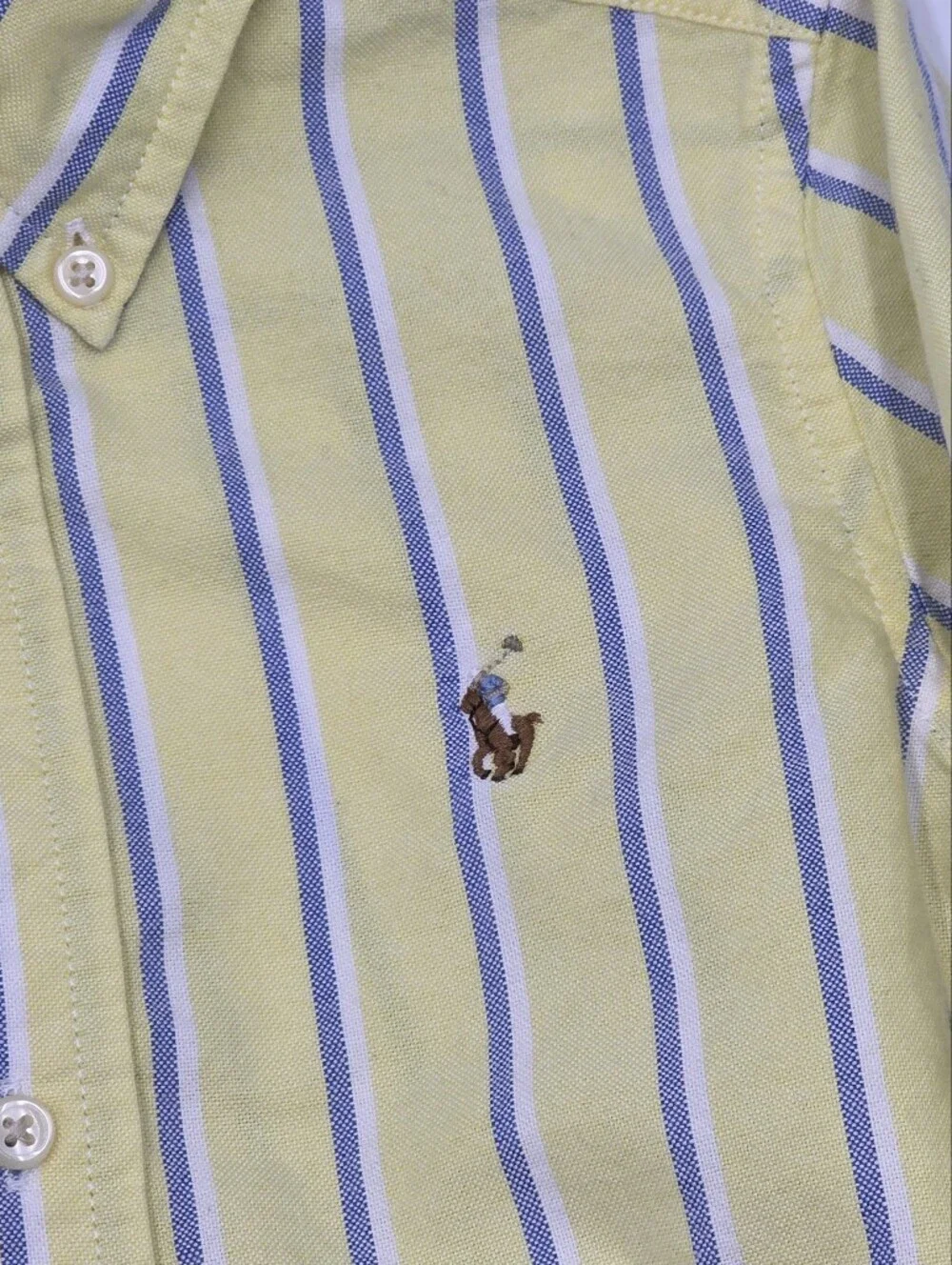 Ralph Lauren boys' yellow striped oxford button down shirt size 3T